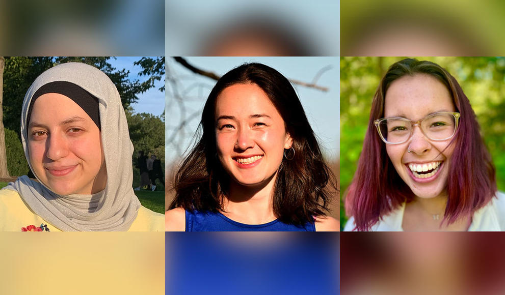 Headshots of three Wellesley College seniors who were recently awarded Watson Fellowships.