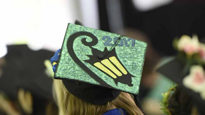 wellesley mortarboard decorated with lantern