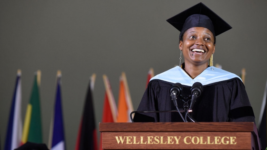 Tracy K. Smith, poet laureate of the United States speaks at commencement 2018.