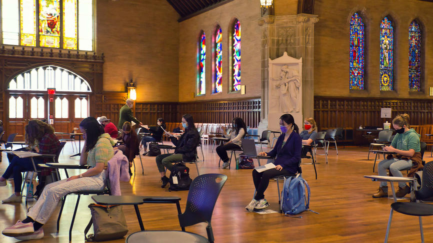 Jim Kodera teaching in the chapel