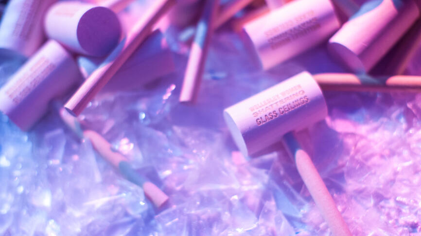 glass ceiling mallets for the sugar "glass"