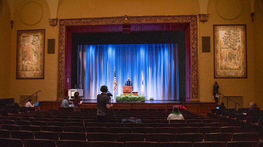 wide shot of an auditorium