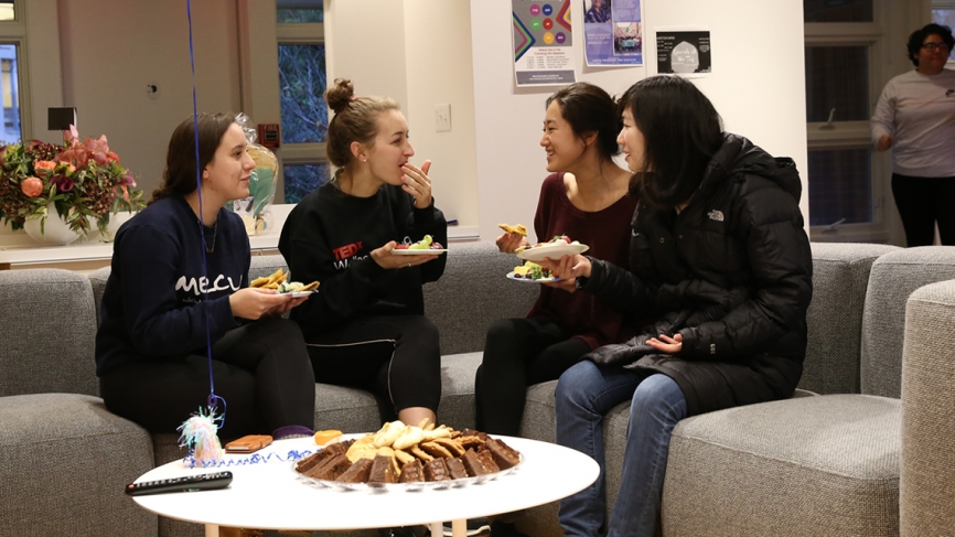 Students welcomed friends to an Acorns open house in November. 