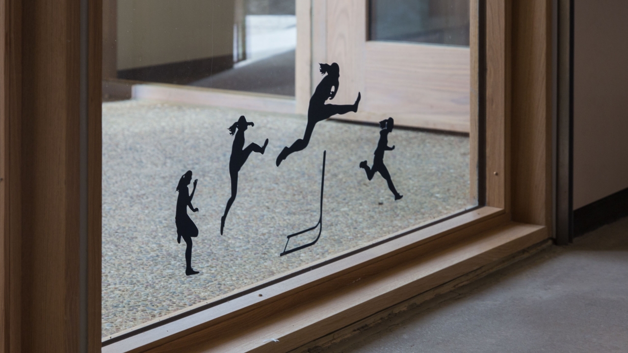 Amanda Manning ’18 created paper silhouettes that evoke the artistry and athleticism of a runner clearing a hurdle.