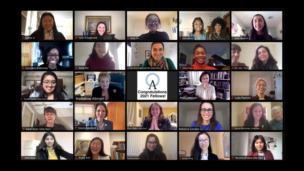 collage of zoom view of albright fellows