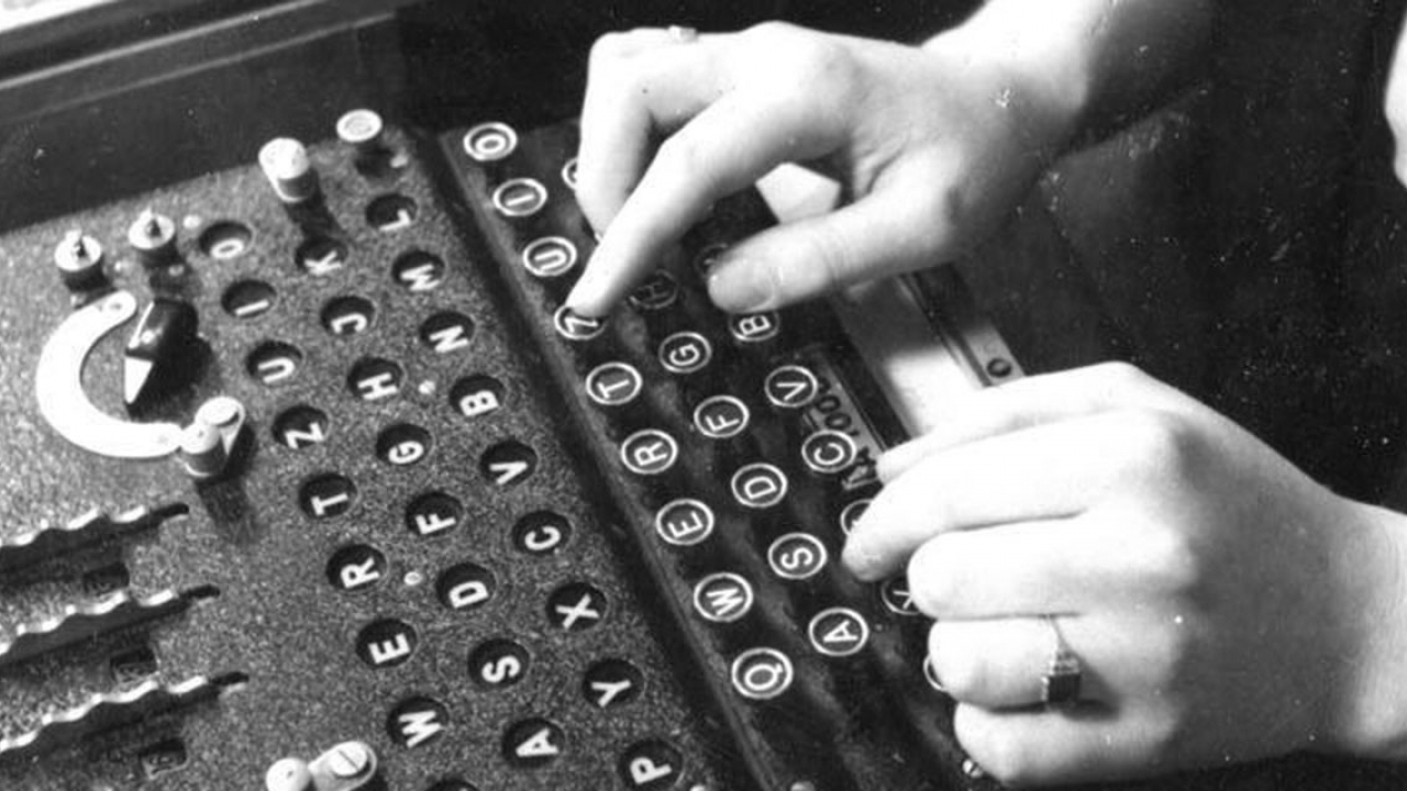 Enigma decoding machine in use, 1943.
