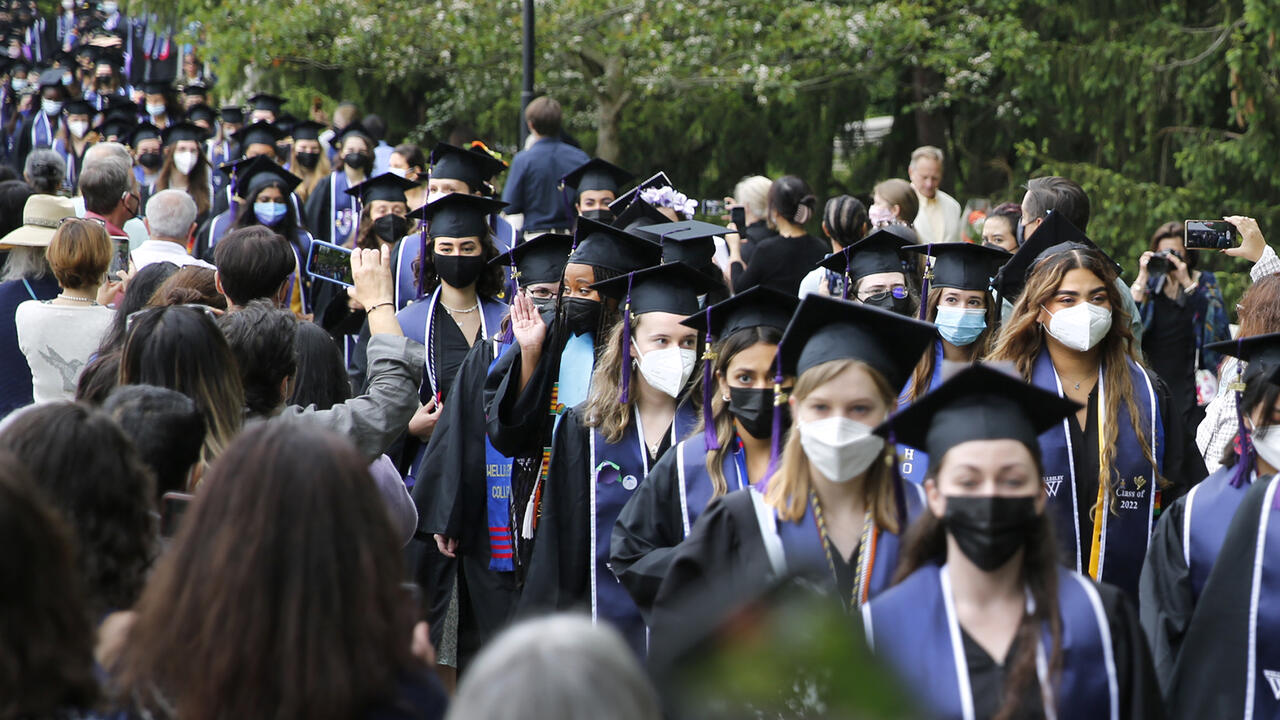 Class of 2022 processes to the stage.