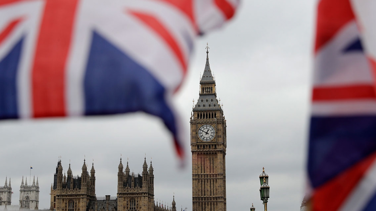 Big ben and the UK flag