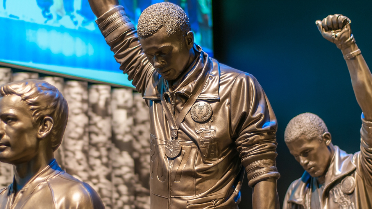 Tommie Smith Statue at National Museum of African American History and Culture 