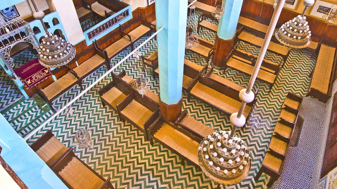 Aben Danan Synagogue interior located at Fez, Morocco. 