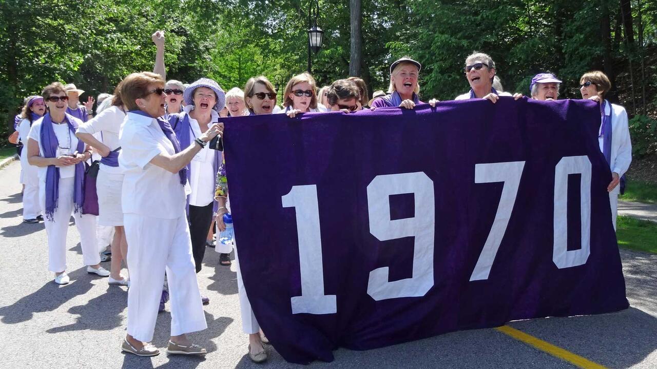 Members of the class of 1970 during their reunion.