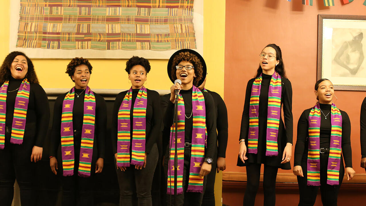 Students sing in Harambee House.