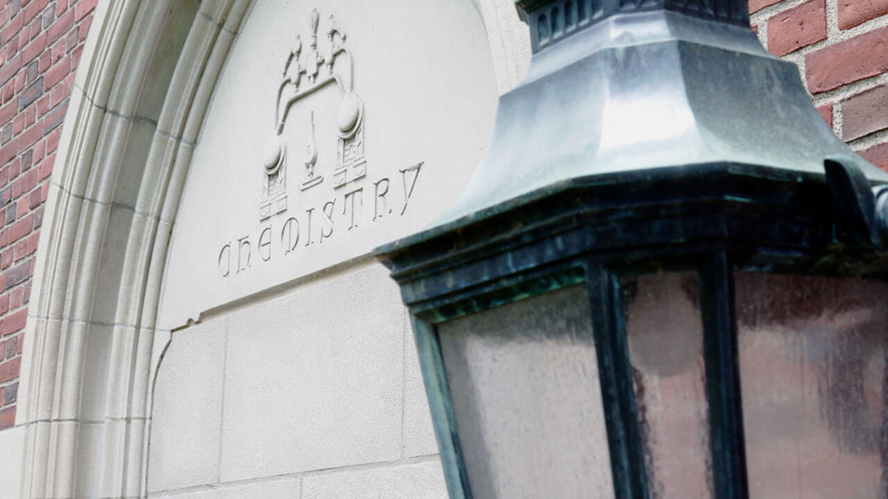 On one of Pendleton West's exterior walls Chemistry is engraved in script.