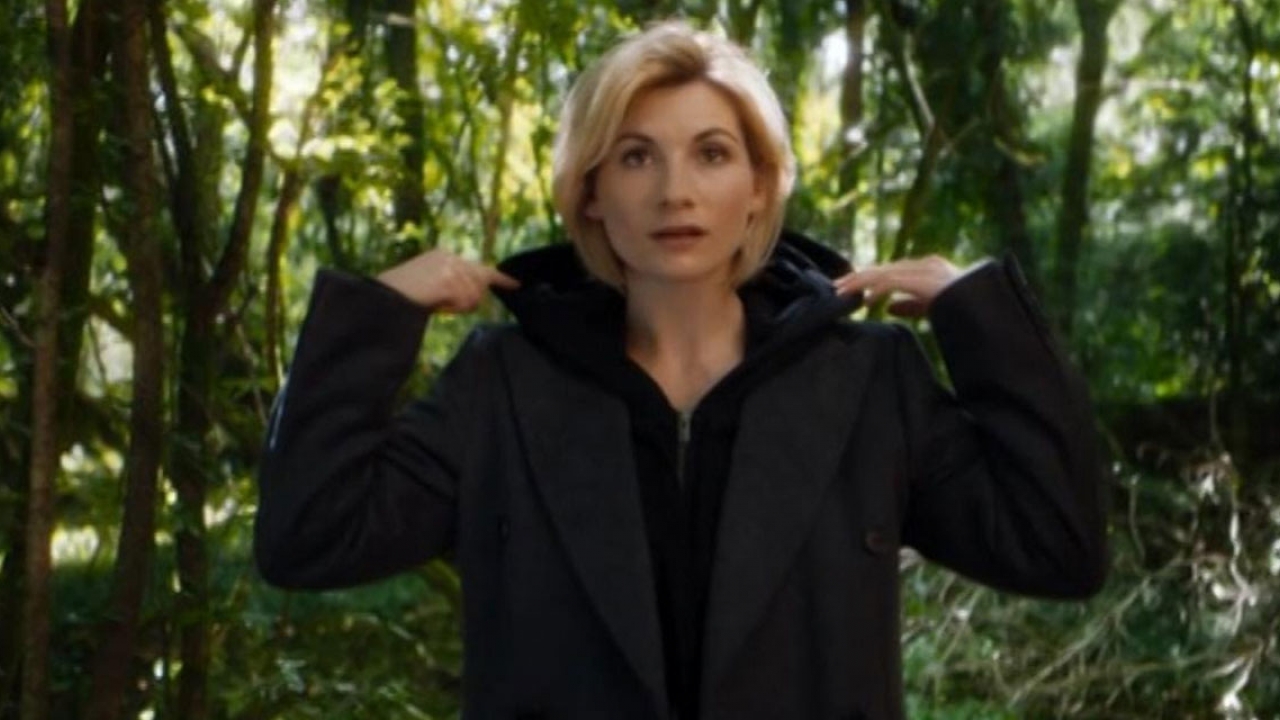 Jodie Whittaker in film still, trailer for Dr. Who, season 11