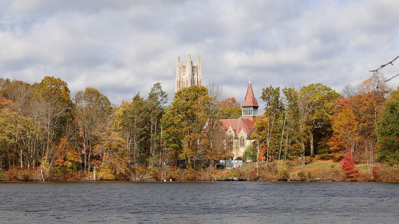 a view of Wellesley and Lake Waban