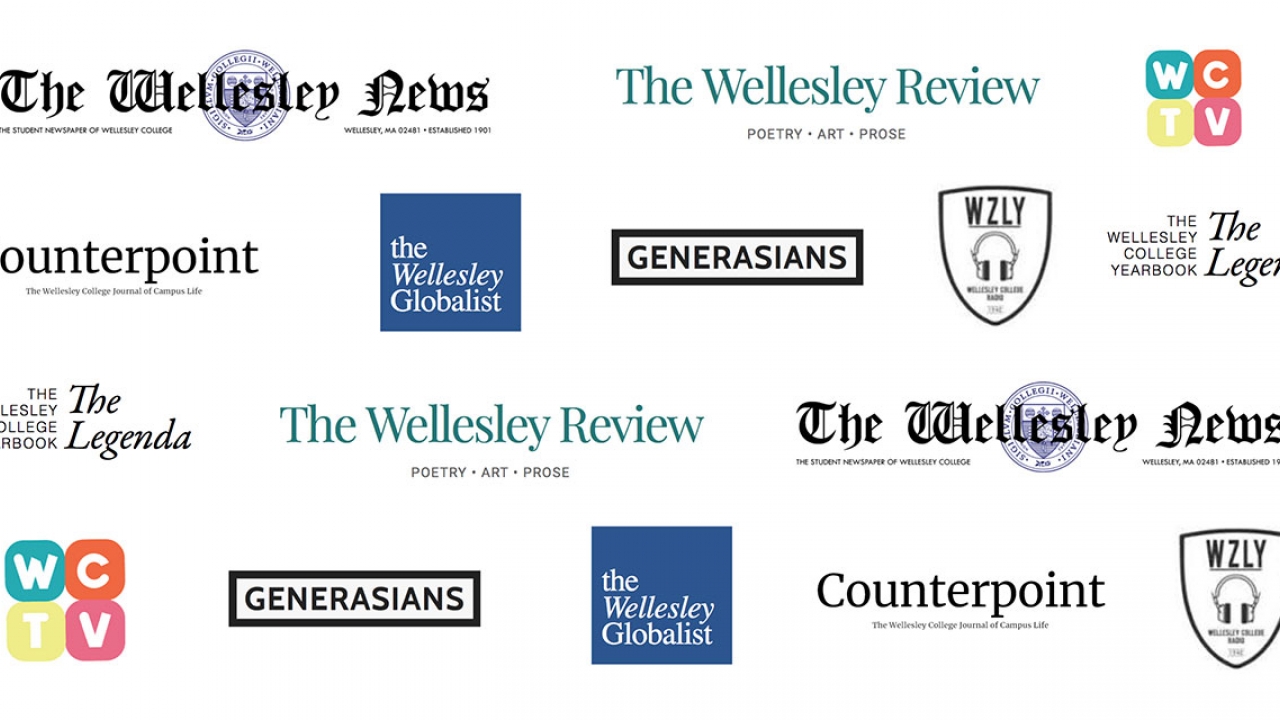 The logos of all the student publications at Wellesley 