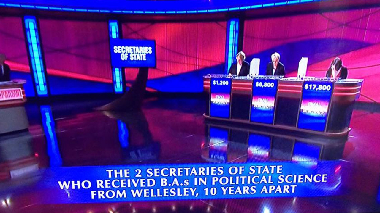 Contestants on Jeopardy Answer Question on Wellesley College Alumae