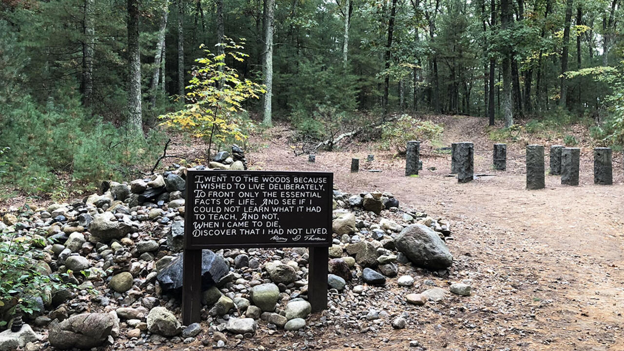 The site of Henry David Thoreau's cabin at Walden Pond in Concord, Mass.