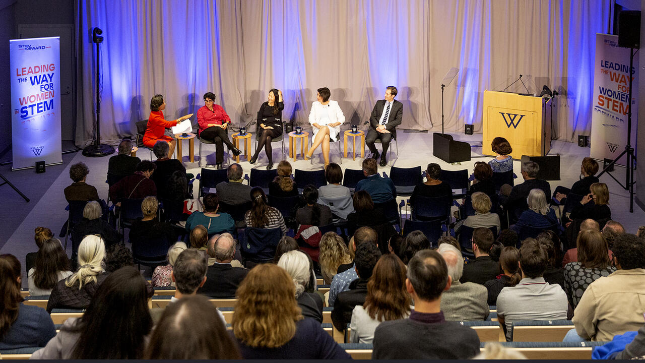 Four women and one man discuss the changing face of STEM on stage.
