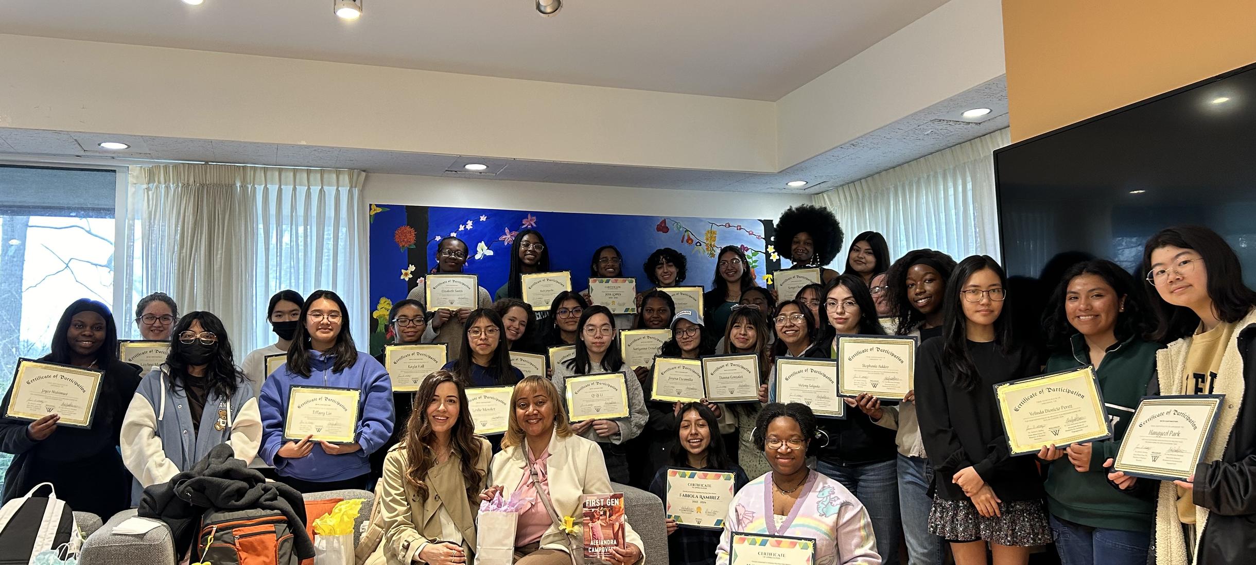 2023-24 WellesleyPlus participants enjoy a community hour featuring special guest, Alejandra Campoverdi.