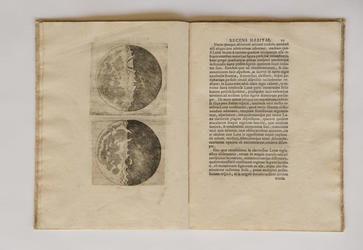 printed text with moon etchings