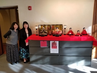 Prof Torri and Prof Maeno Hinamatsuri with hina dolls