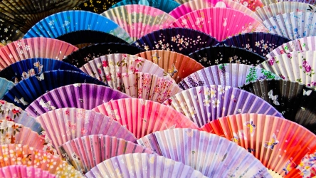Japanese traditional silk fans